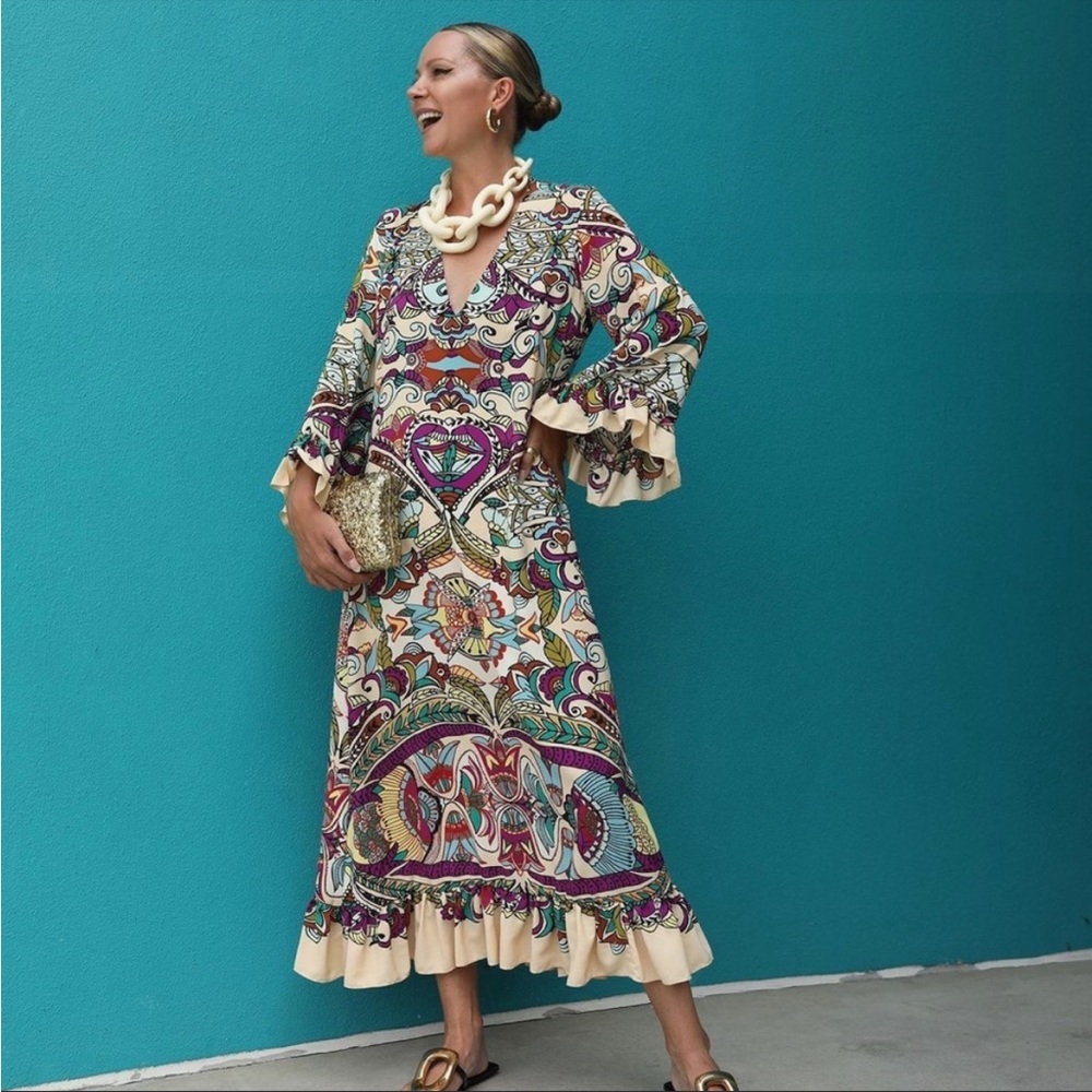 Elegant Multicolor Maxi Dress